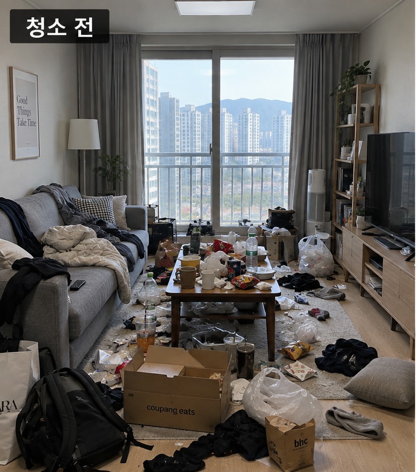 청소 전